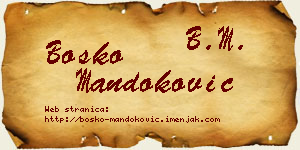 Boško Mandoković vizit kartica